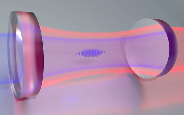 Illustration of a gas of 500,000 atoms in an optical trap