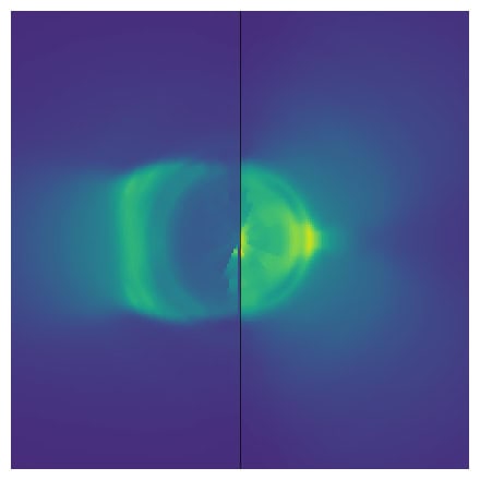 density comparison at NIF Simulations of a spherical target at NIF, showing the convergent shocks delivered to the fusion plasma