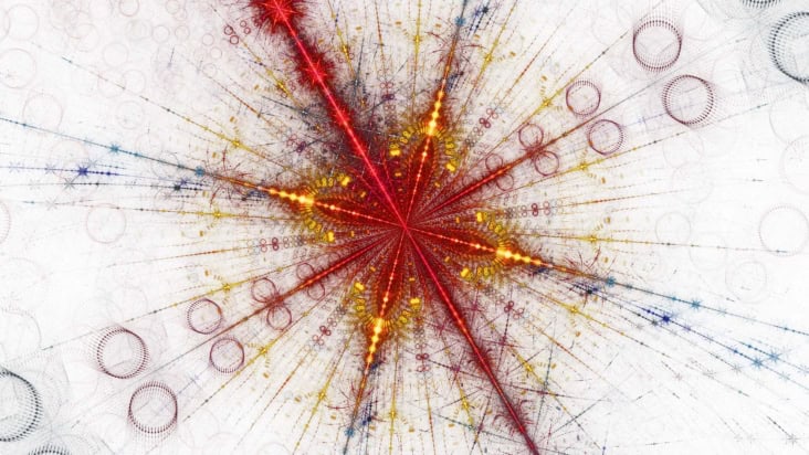 Fractal art created from particle paths in the Large Hadron Collider