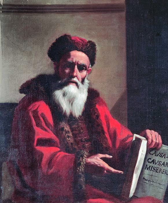 Painting depicting the Greek scholar Plato holding his book The Republic